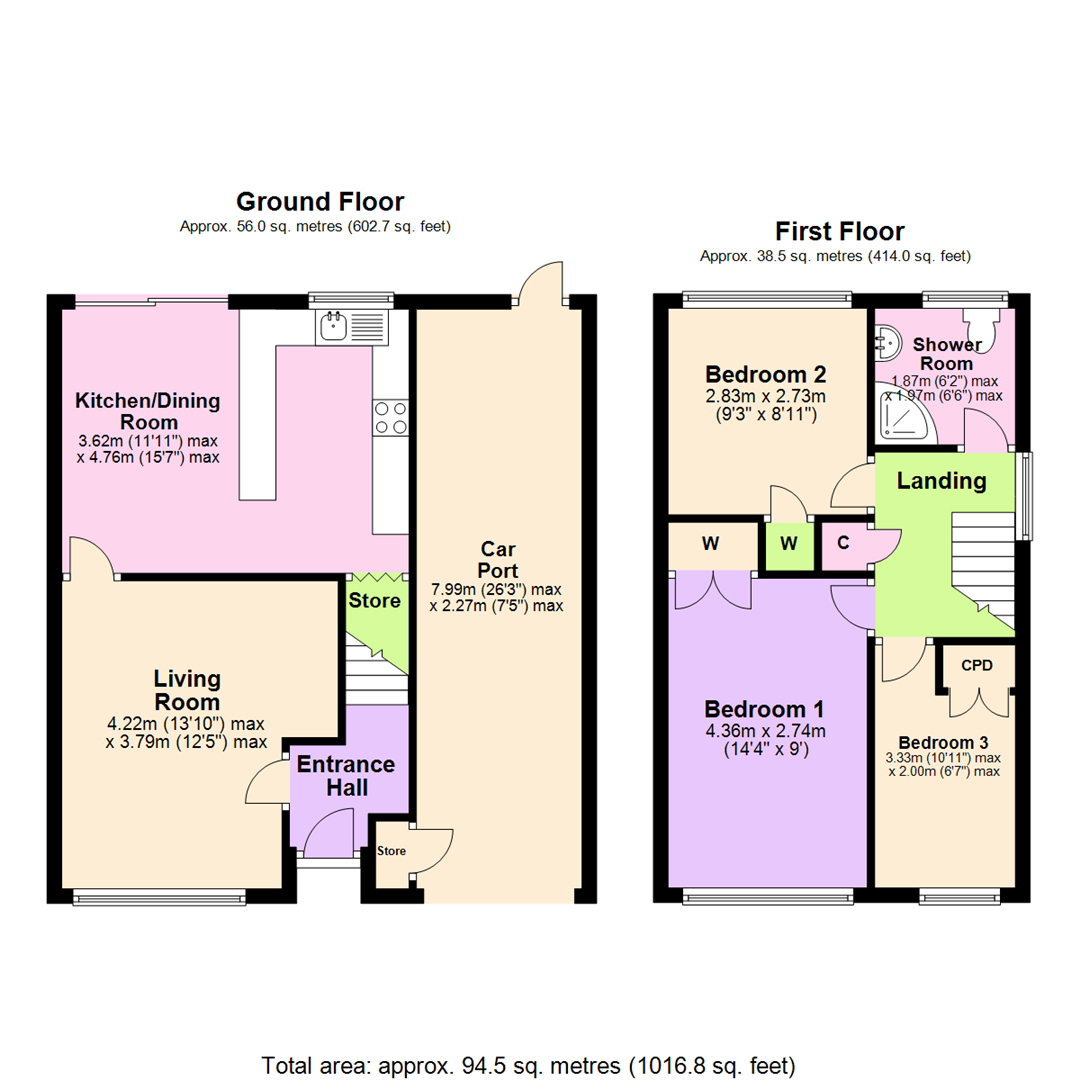 Floorplan for Ballerat Crescent, Heron Ridge, Nottingham