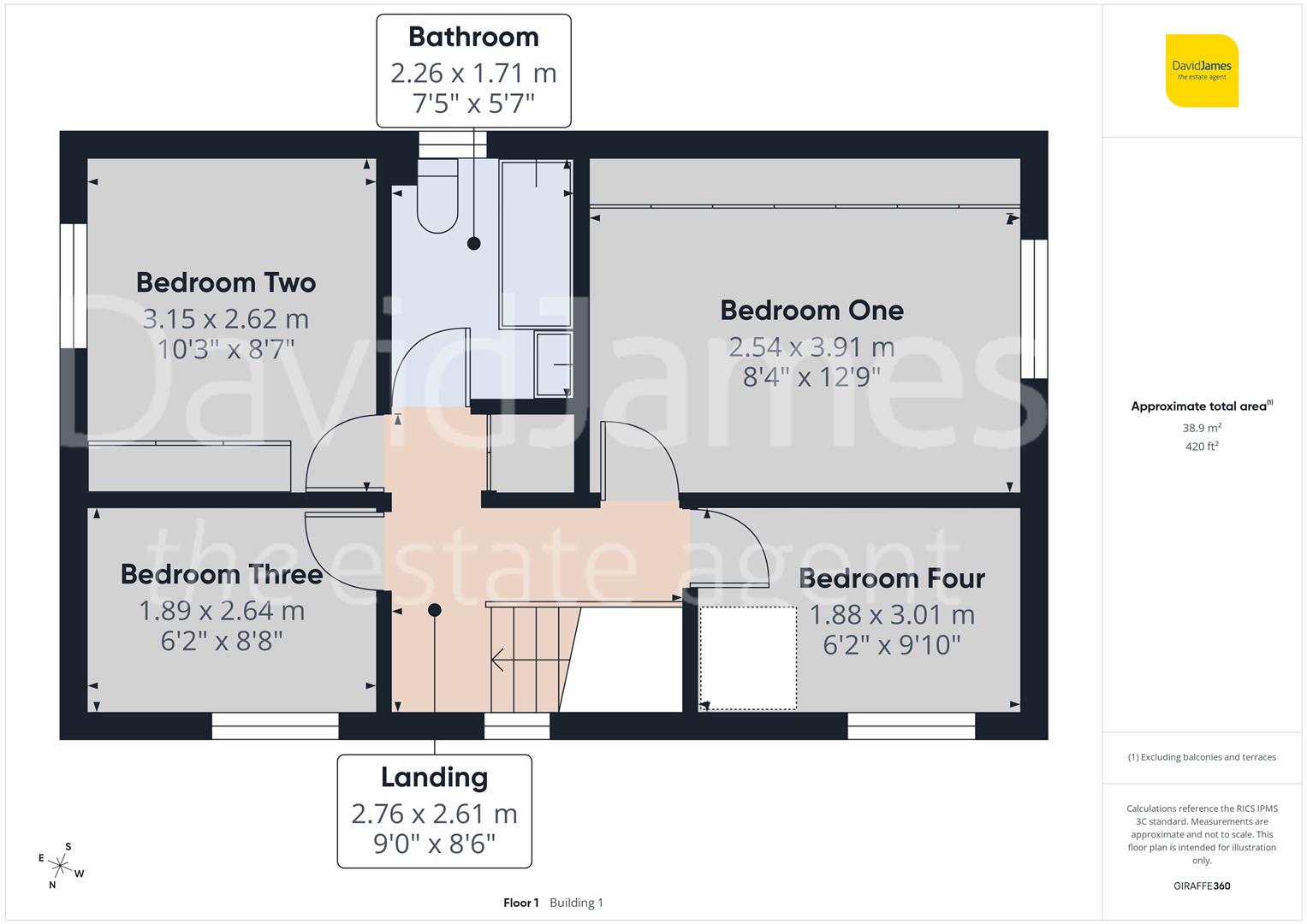 Floorplan for Kew Close, Compton Acres, West Bridgford, Nottingham