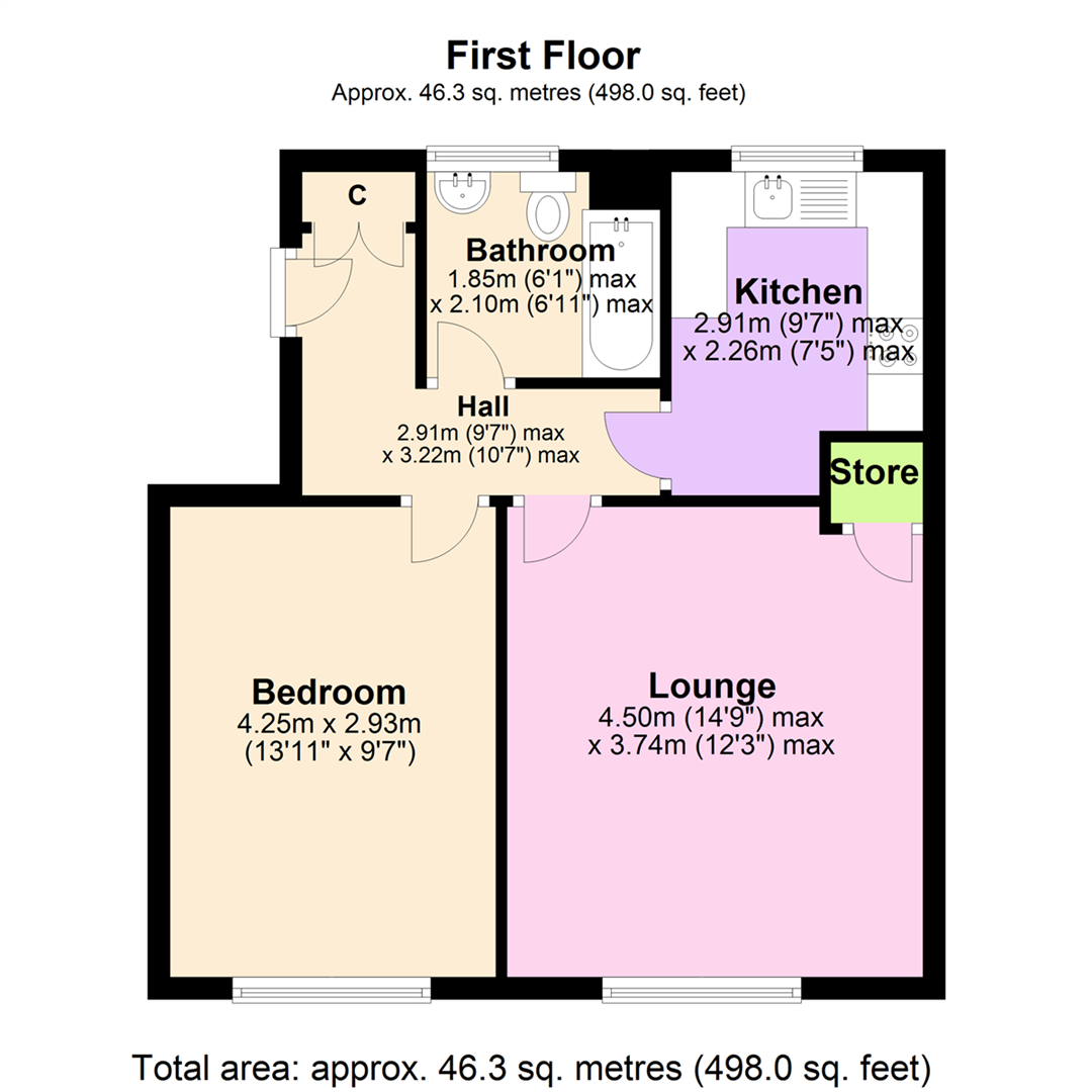 Floorplan for Rose Ash Lane, Bestwood, Nottingham