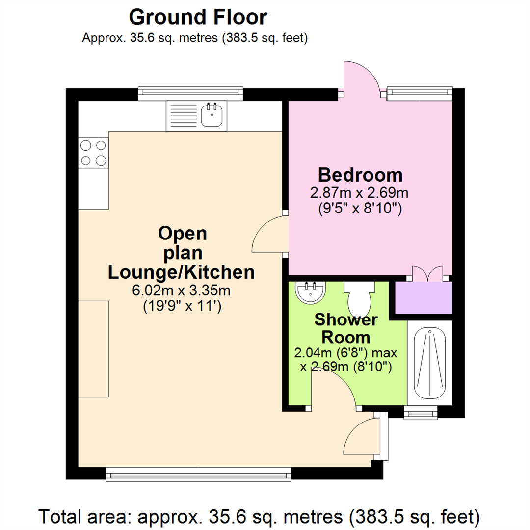 Floorplan for Riseholme Bungalows, Denmark Grove, Alexandra Park, Nottingham