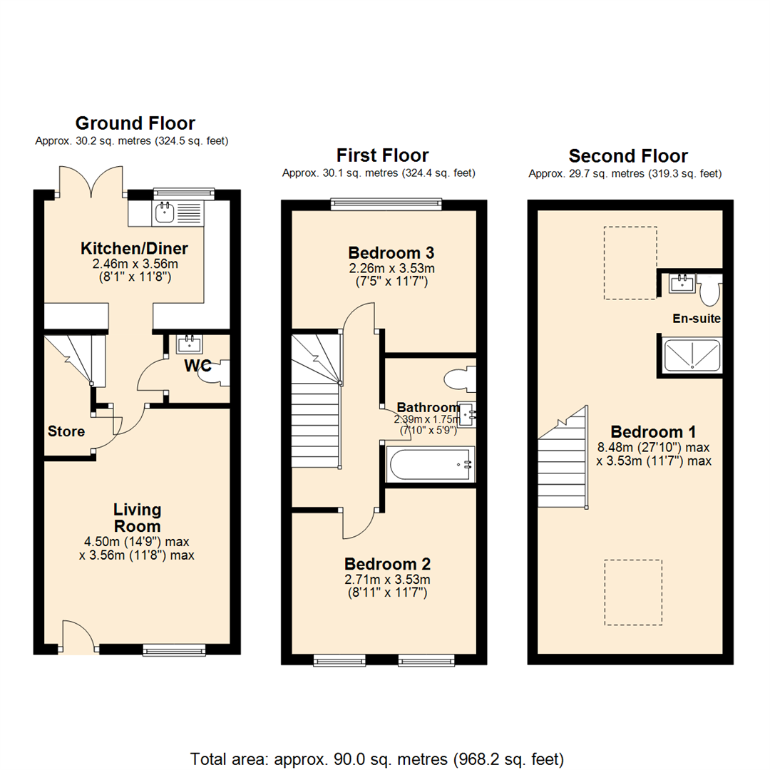 Floorplan for Wisteria Road, Stoke Bardolph, Burton Joyce, Nottingham