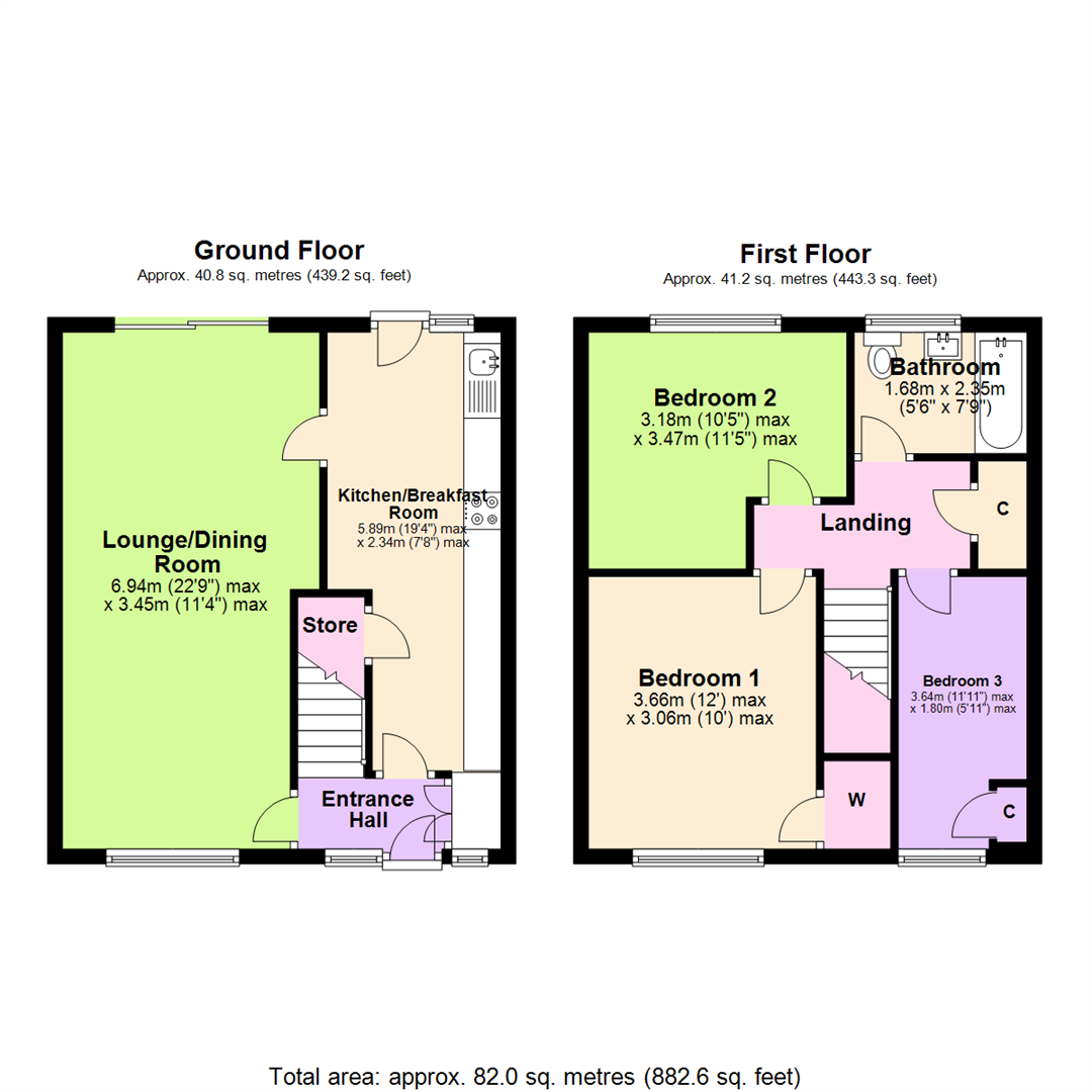 Floorplan for Cliffmere Walk, Clifton, Nottingham