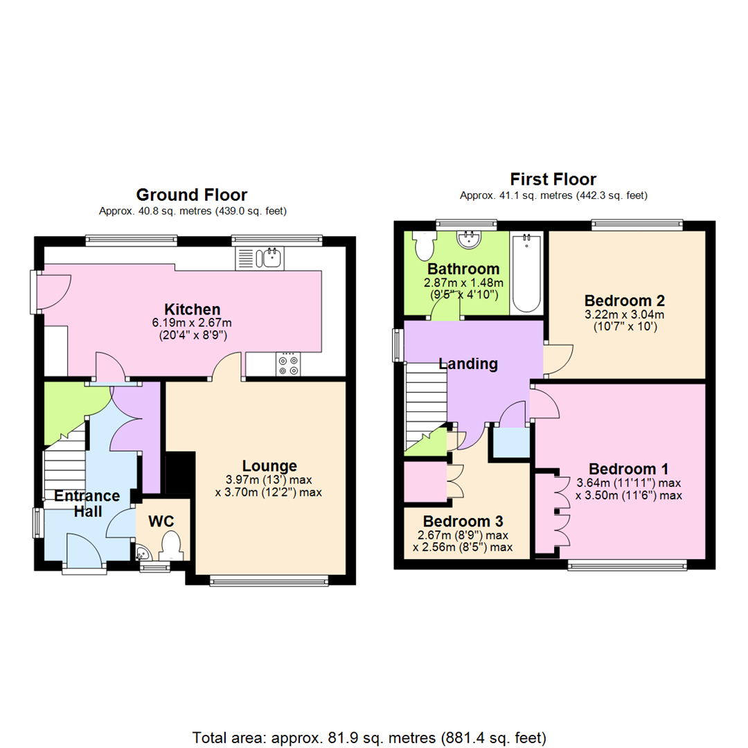 Floorplan for Queens Bower Road, Nottingham