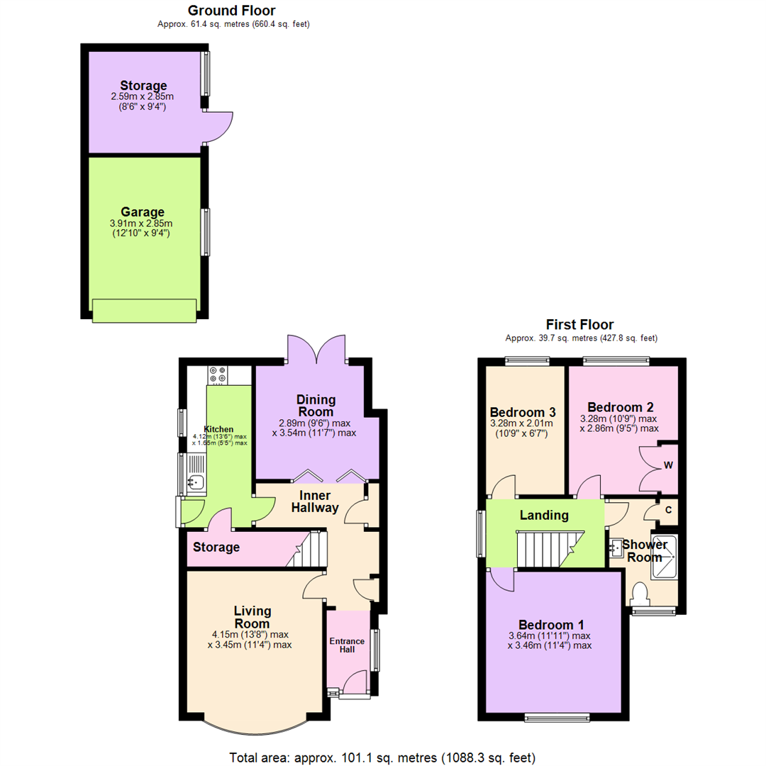 Floorplan for Bennett Road, Mapperley, Nottingham