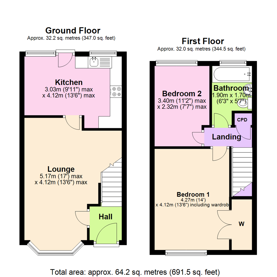 Floorplan for Thetford Close, Arnold, Nottingham