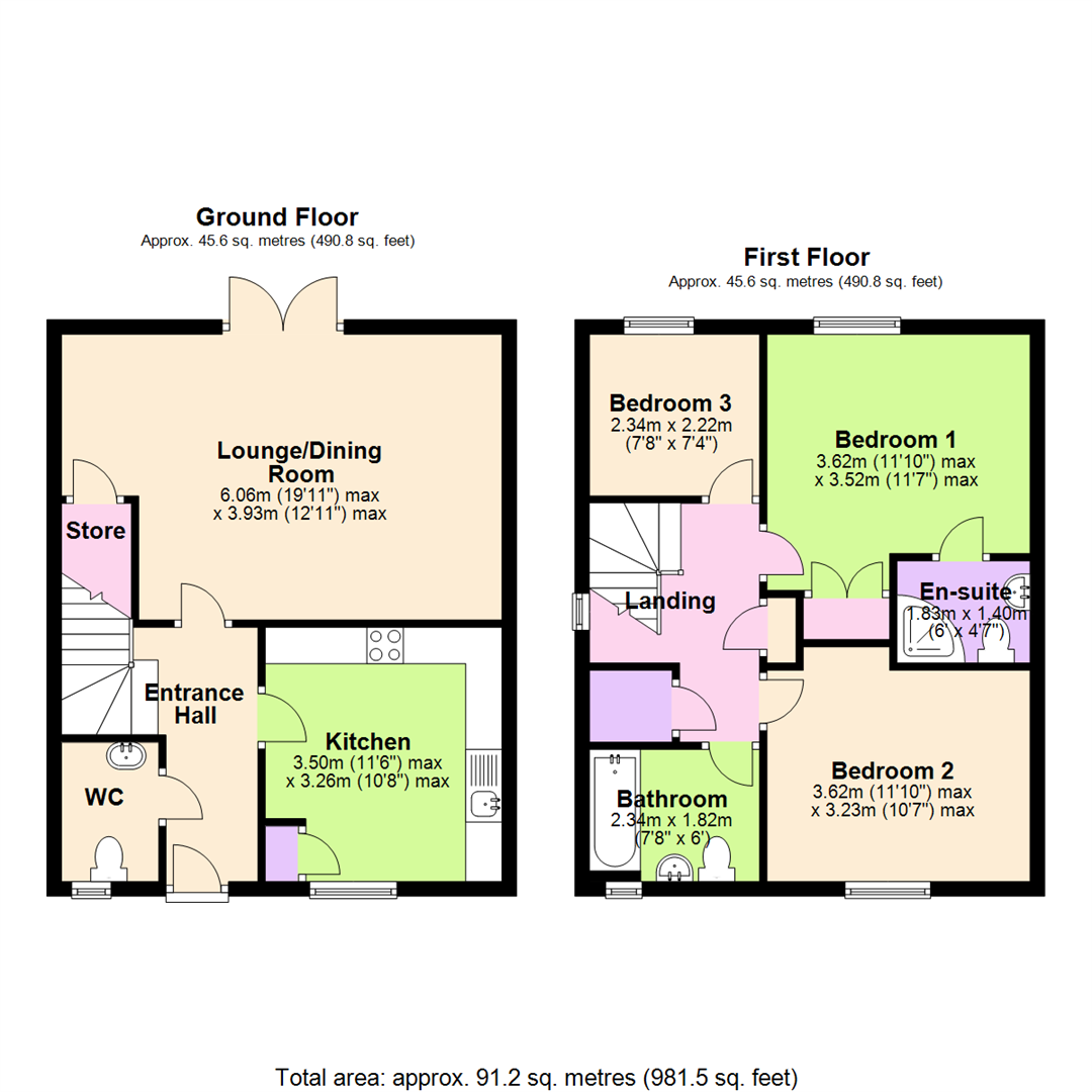 Floorplan for Blake Close, Nottingham