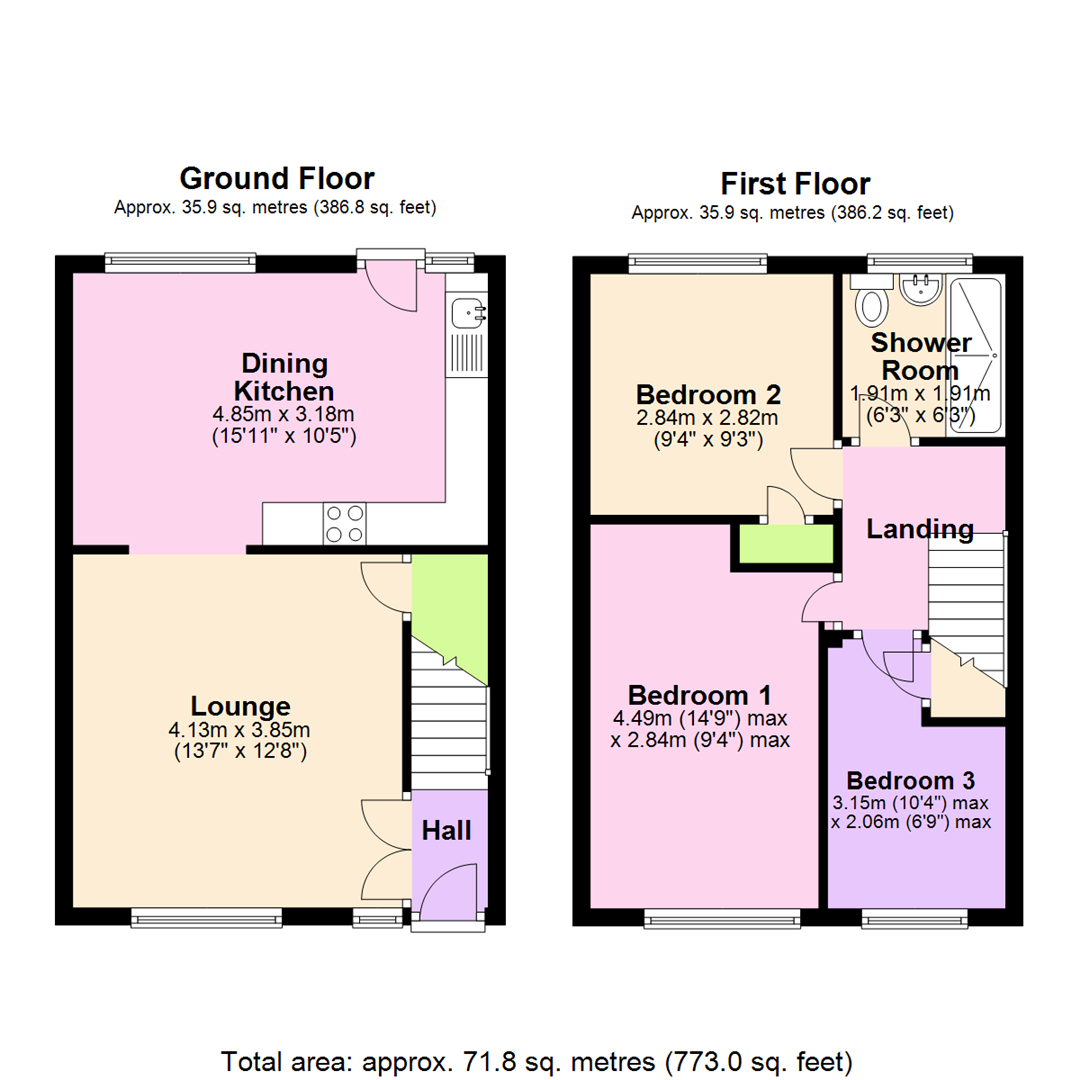Floorplan for Sobers Gardens, Arnold, Nottingham