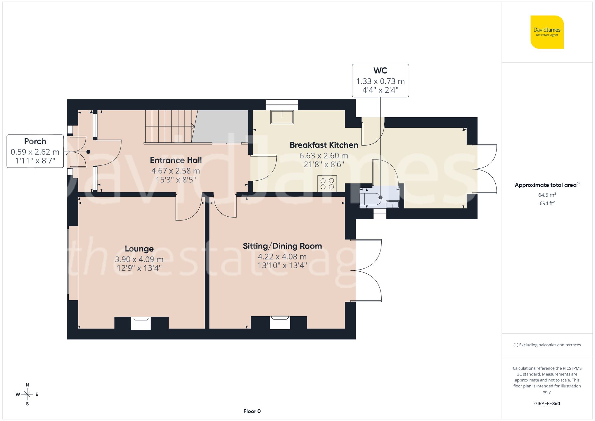 Floorplan for Grosvenor Avenue, Sutton-In-Ashfield, Nottinghamshire