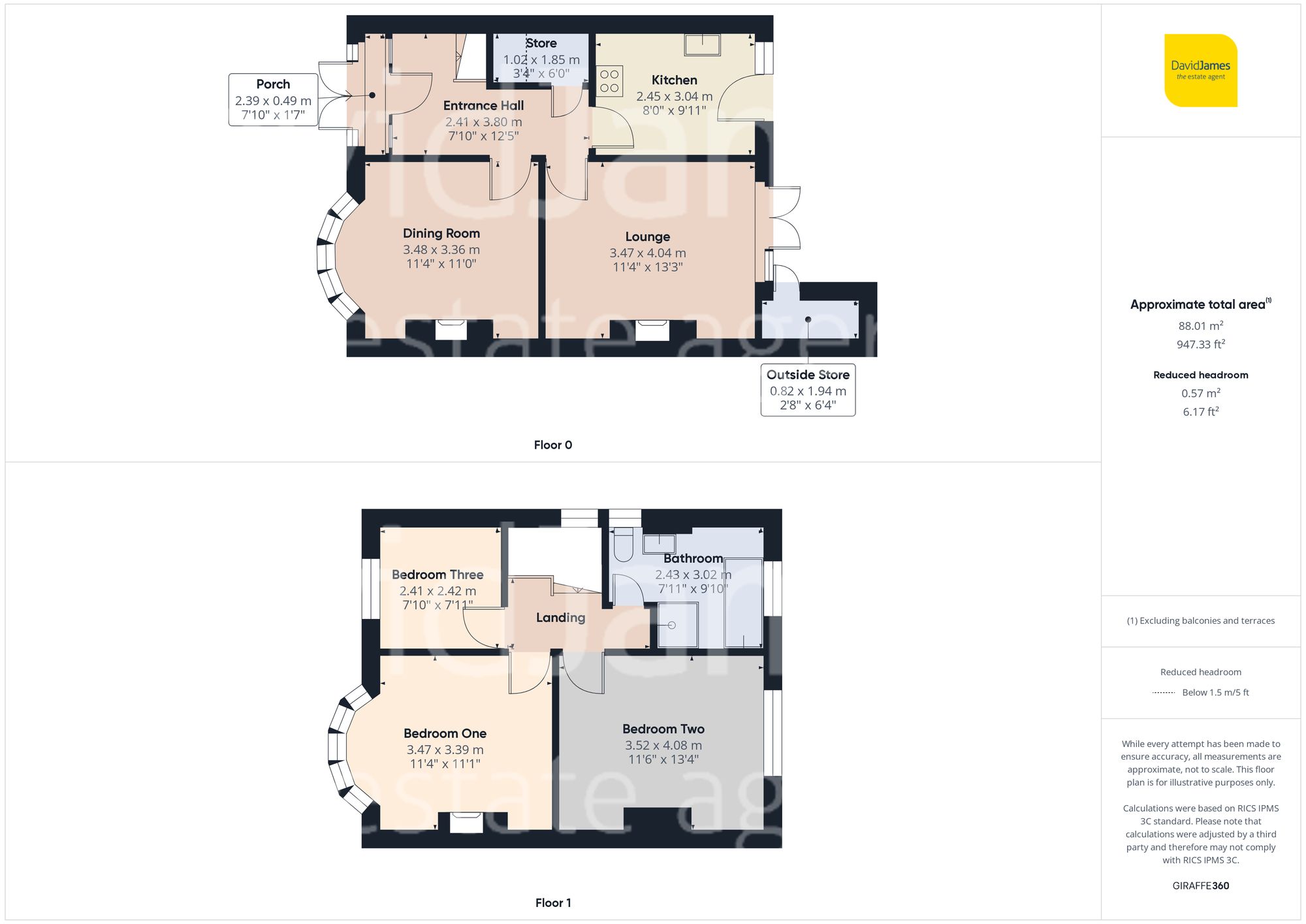 Floorplan for Brooklands Drive, Gedling, Nottingham