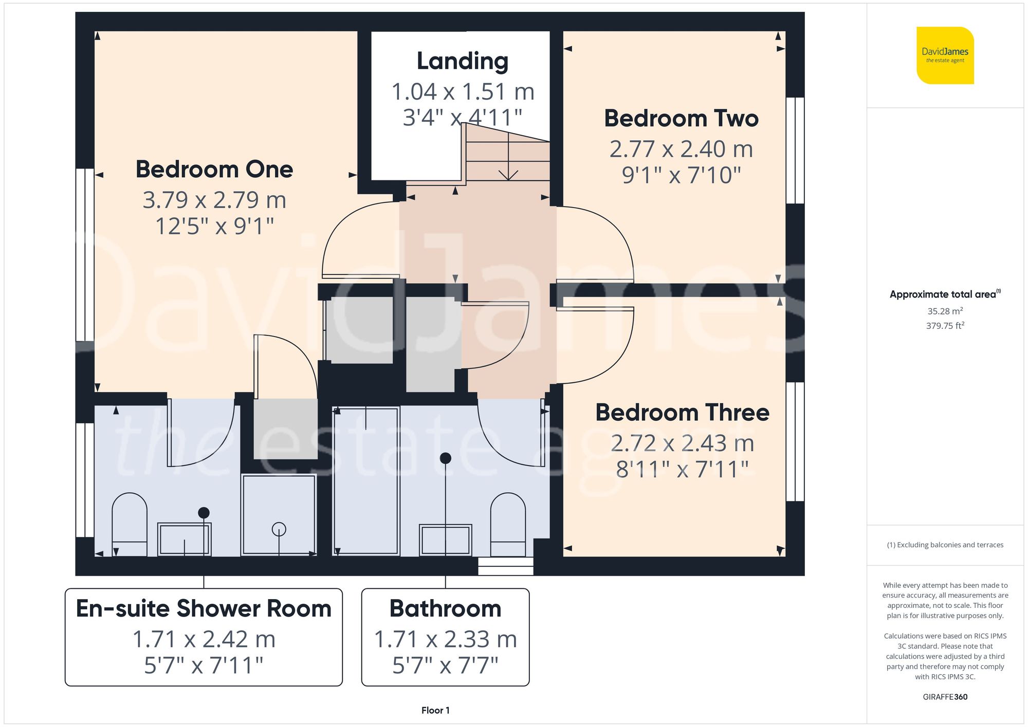 Floorplan for Hotspur Drive, Colwick, Nottingham