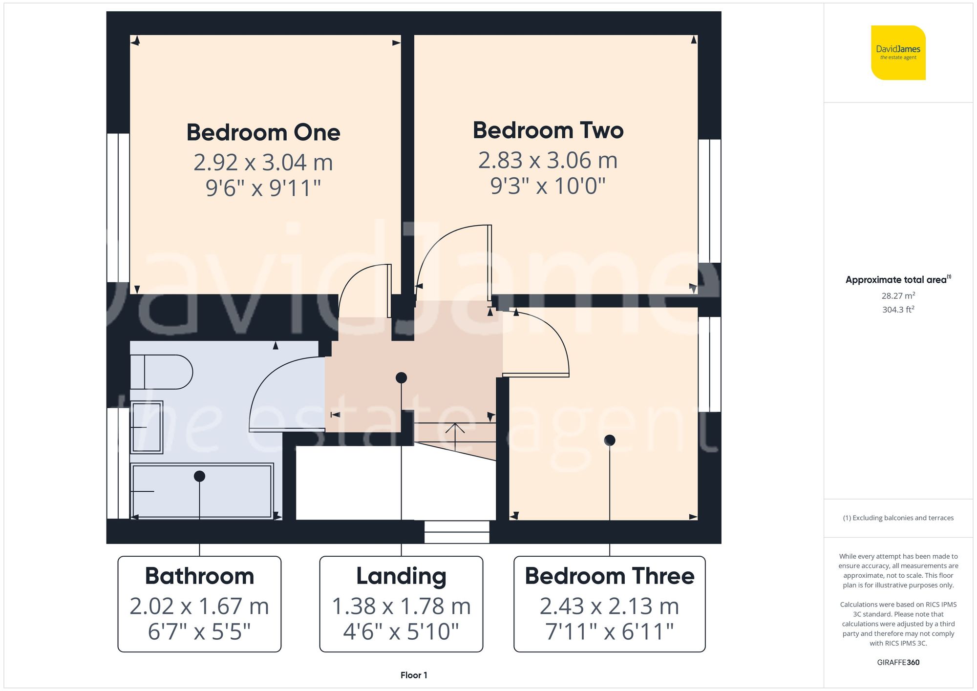 Floorplan for Hilcot Drive, Aspley, Nottingham