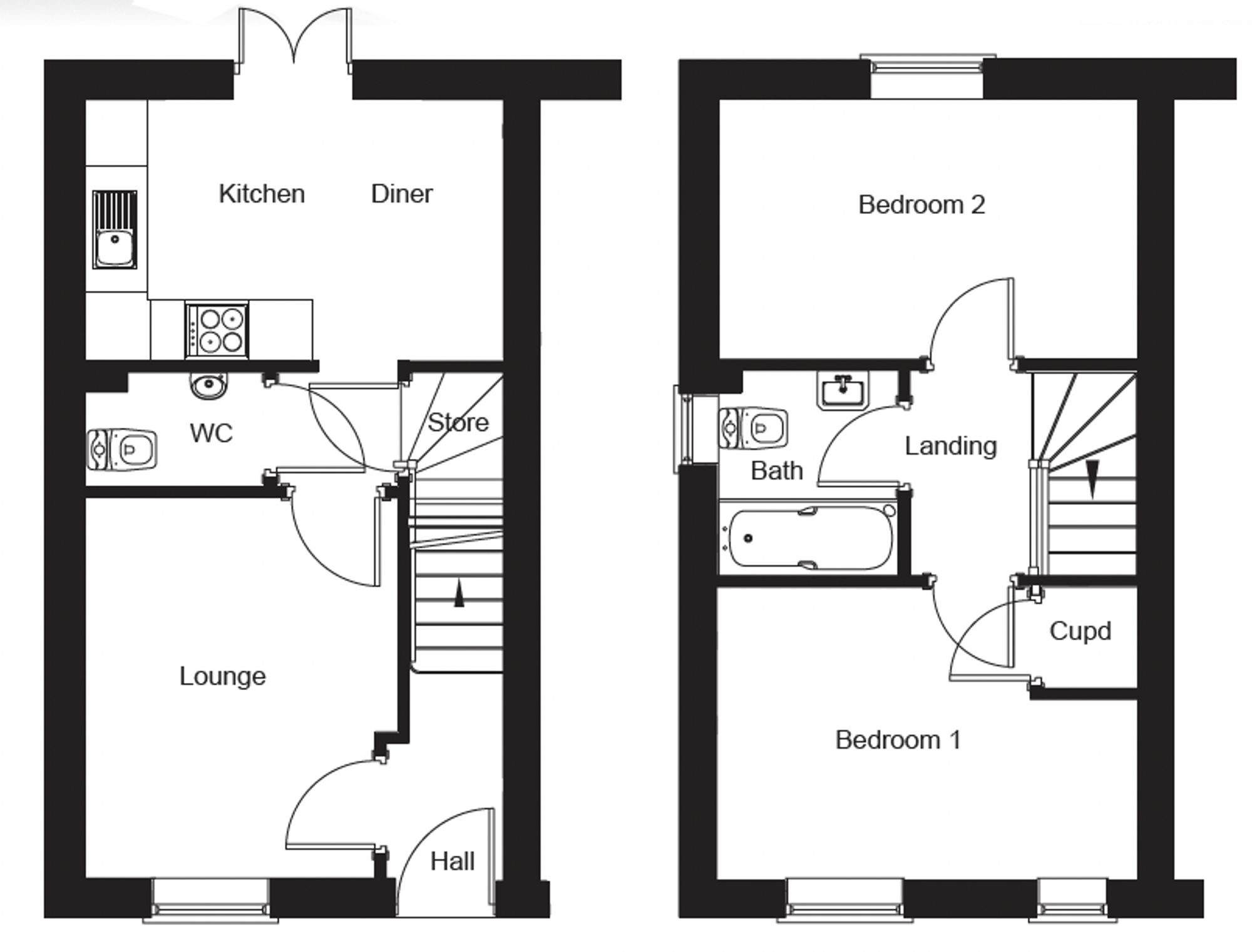 Floorplan for The Swallow, High Hazles, Huthwaite, Nottinghamshire