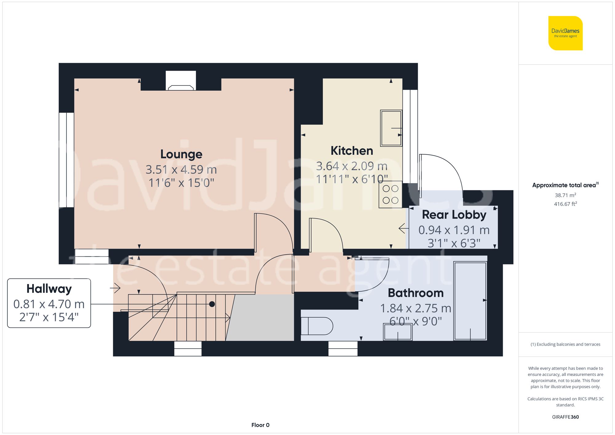 Floorplan for Flintham Drive, Sherwood, Nottingham