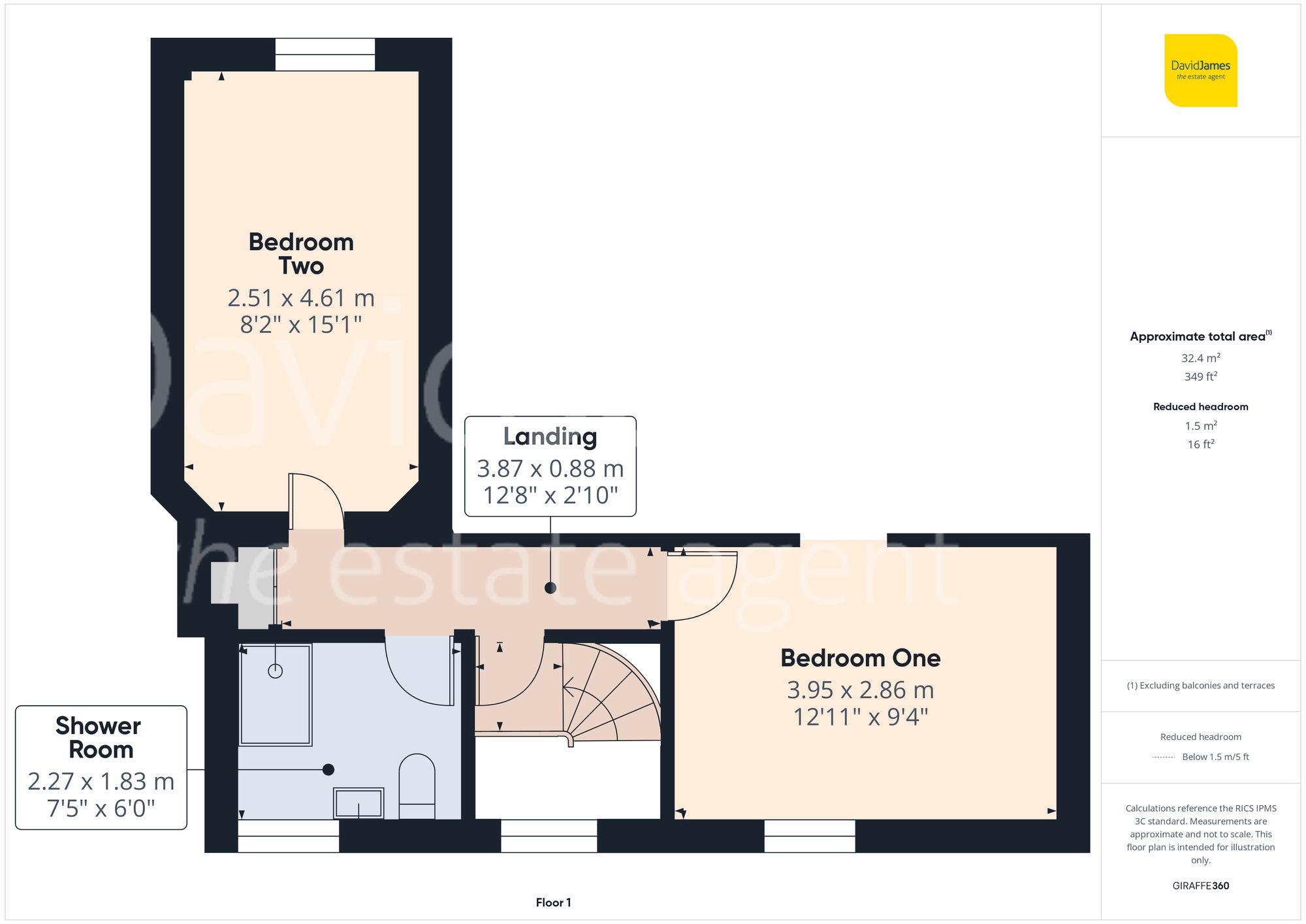 Floorplan for Hine Hall, Mapperley, Nottingham