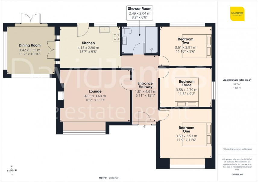 Floorplan for Hillfield Gardens, Rise Park, Nottingham