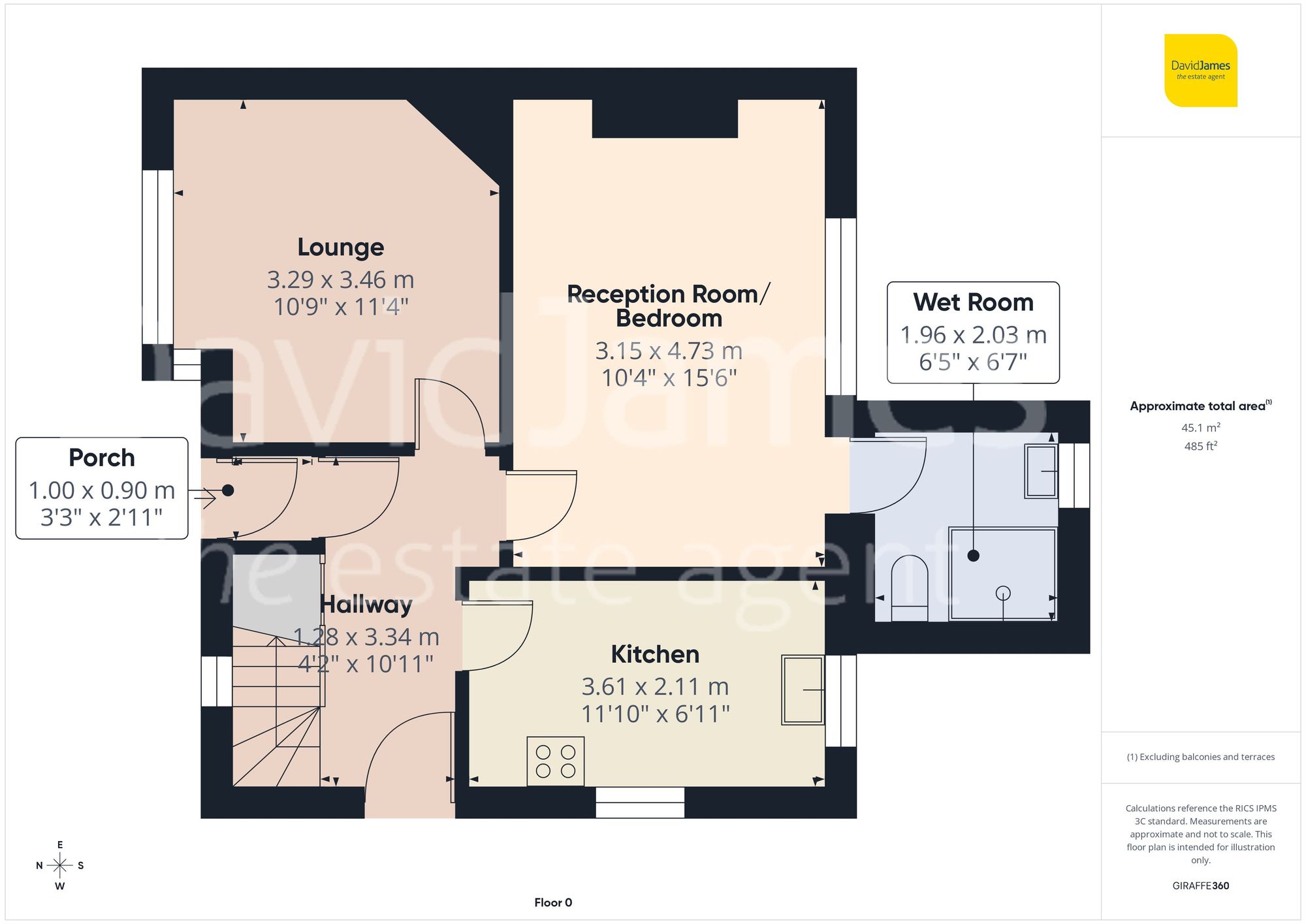 Floorplan for Oakland Avenue, Huthwaite, Nottinghamshire