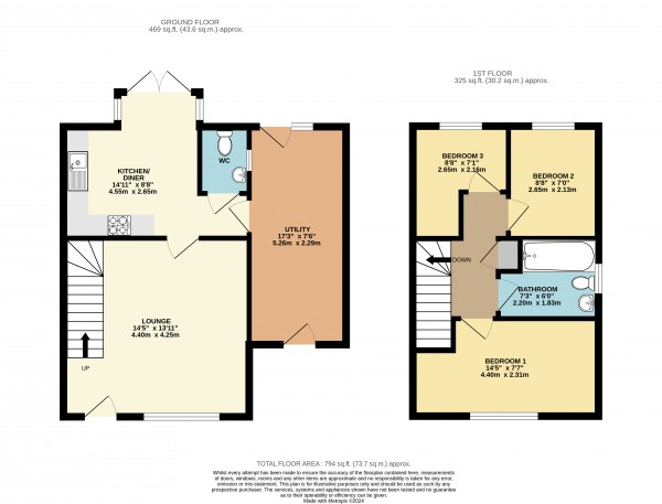 Floorplan for Kingfisher Close, Barton Upon Humber, North Lincolnshire