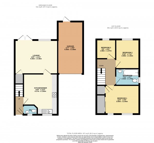 Floorplan for Oak Drive, Barton Upon Humber, North Lincs