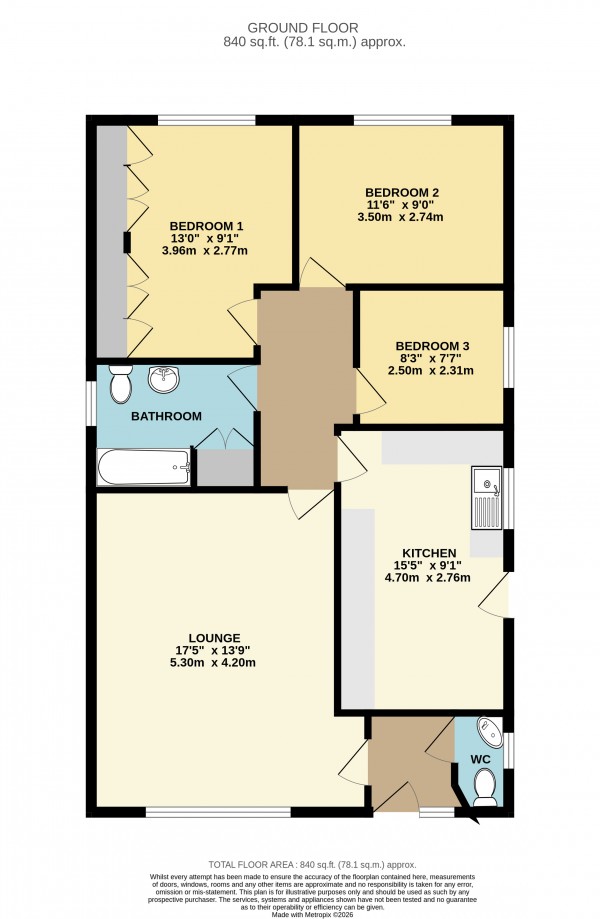 Floorplan for Norman Close, Barton-Upon-Humber, North Lincolnshire