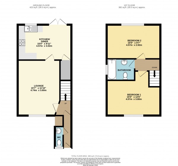 Floorplan for Vagarth Close, Barton Upon Humber, North Lincs