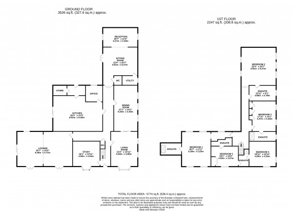 Floorplan for Thornton Le Moor, Market Rasen, Lincolnshire