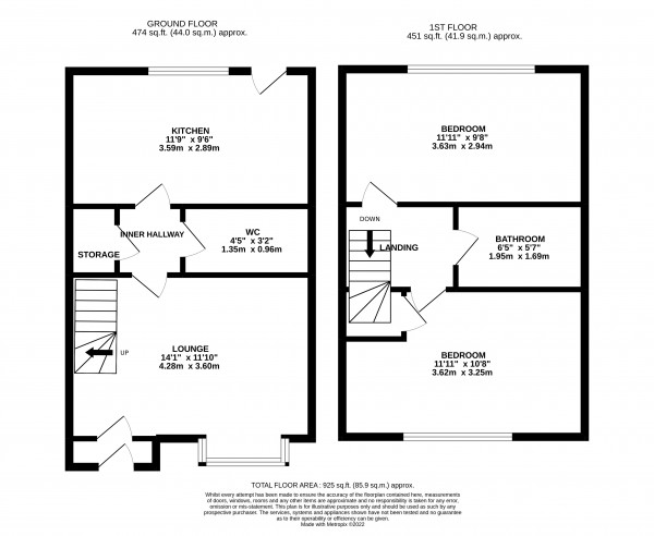 Floorplan for Fosseway, Gainsborough, Lincolnshire