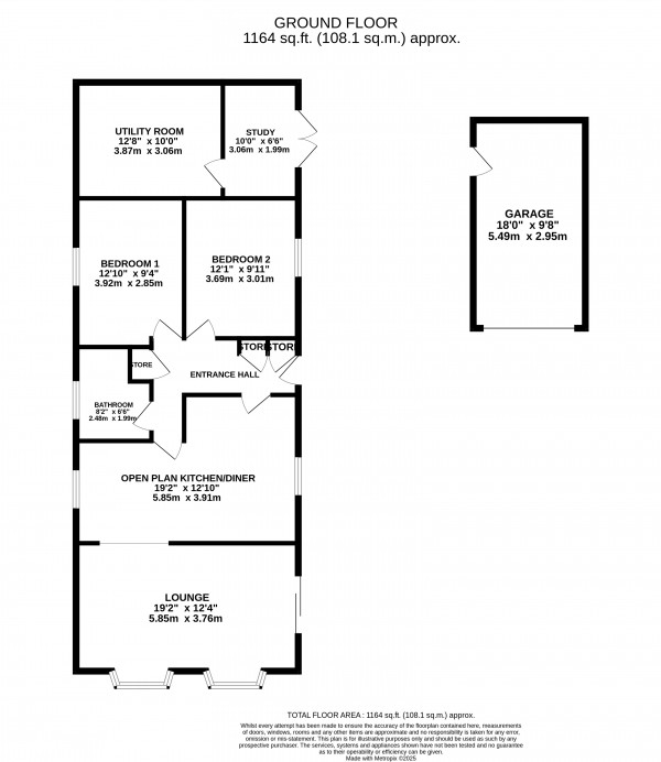 Floorplan for The Elms, Torksey, Lincoln