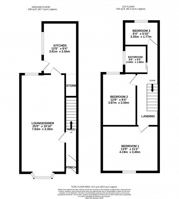 Floorplan for Gainsborough, Lincolnshire