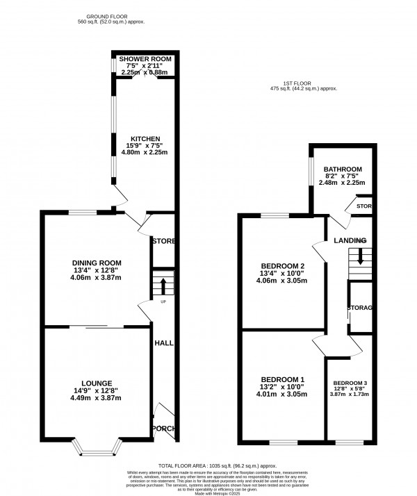 Floorplan for Gainsborough, Lincolnshire