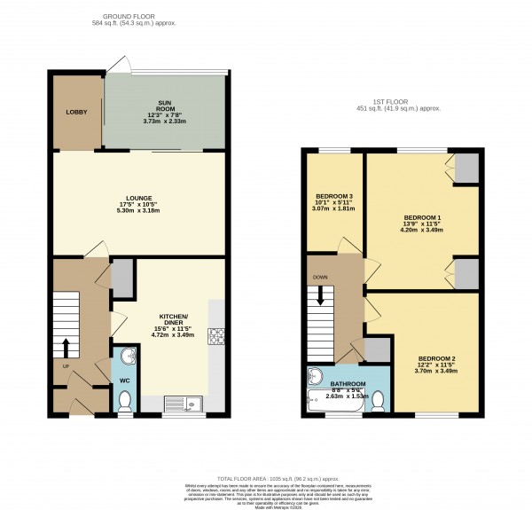 Floorplan for Gainsborough, Lincolnshire