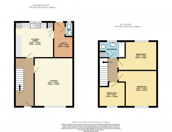 Floorplan for Gainsborough, Lincolnshire