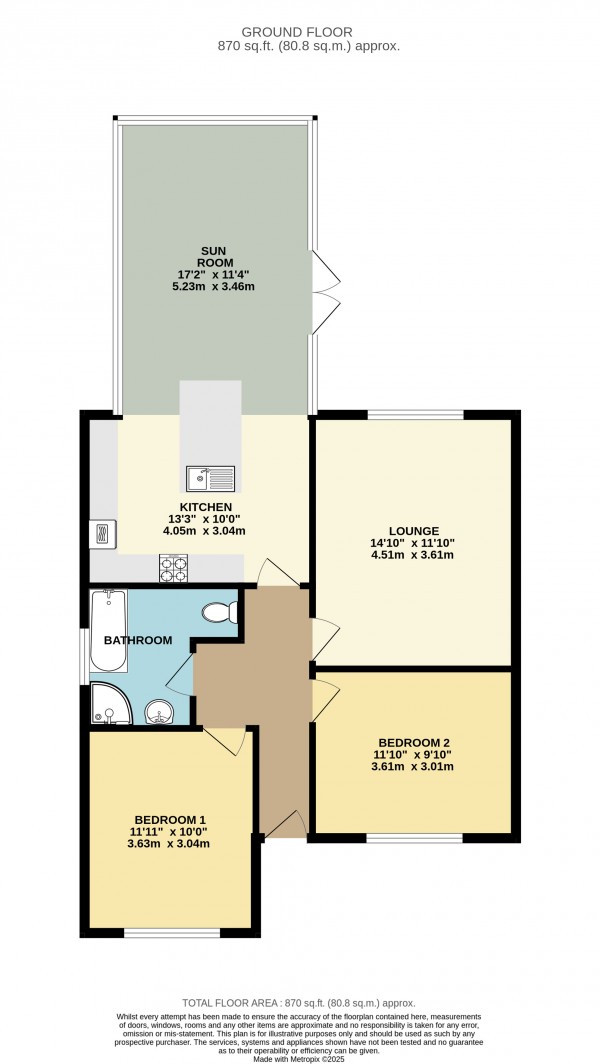 Floorplan for Old Clee, Grimsby, Lincolnshire