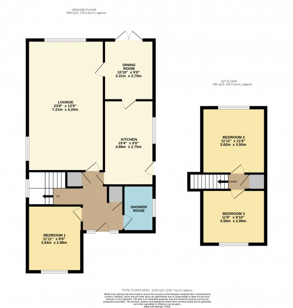 Floorplan for Willows, Grimsby, N.E Lincolnshire