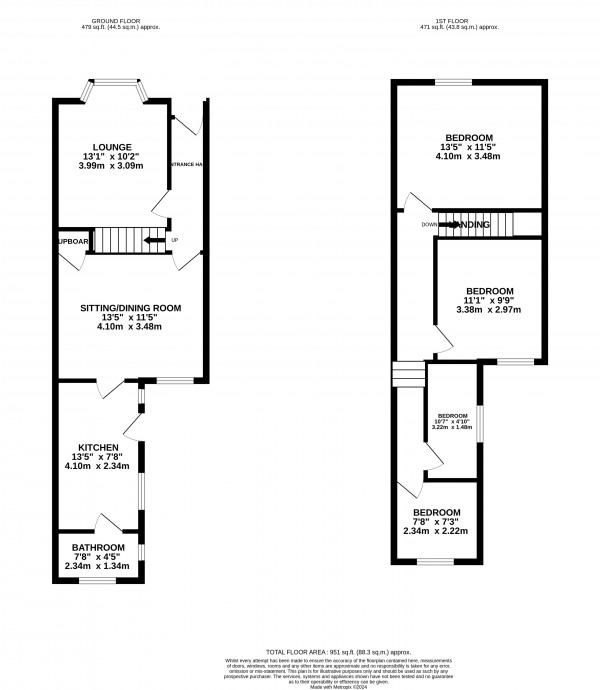 Floorplan for Grimsby, N E Lincs