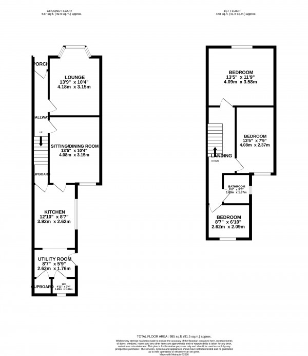 Floorplan for Grimsby, N.E.Lincolnshire