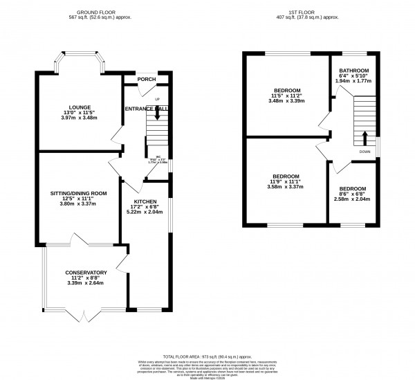 Floorplan for Grimsby, NE Lincolnshire