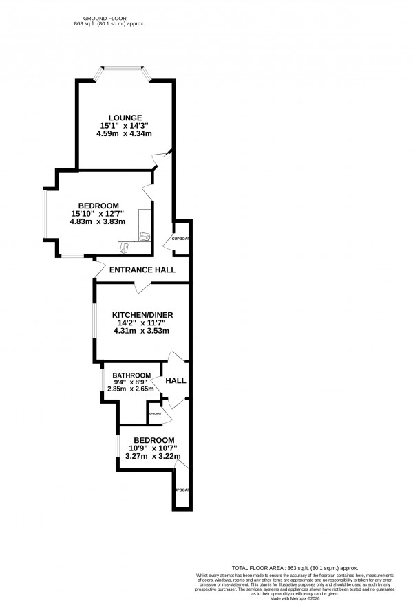 Floorplan for Grimsby, NE Lincolnshire