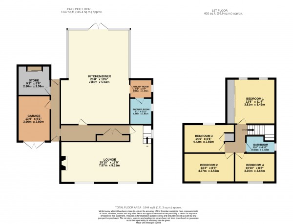 Floorplan for Amcotts, Scunthorpe, North Lincolnshire