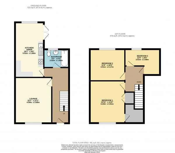 Floorplan for Gainsborough, Lincolnshire