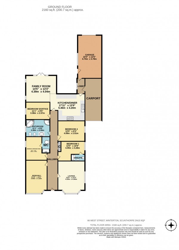 Floorplan for Winterton, Scunthorpe, North Lincolnshire