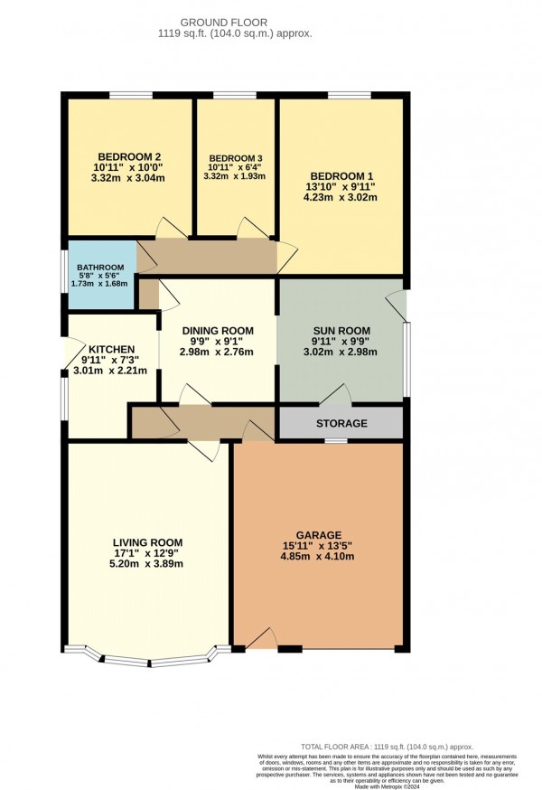 Floorplan for Warwick Drive, Barton Upon Humber, North Lincolnshire