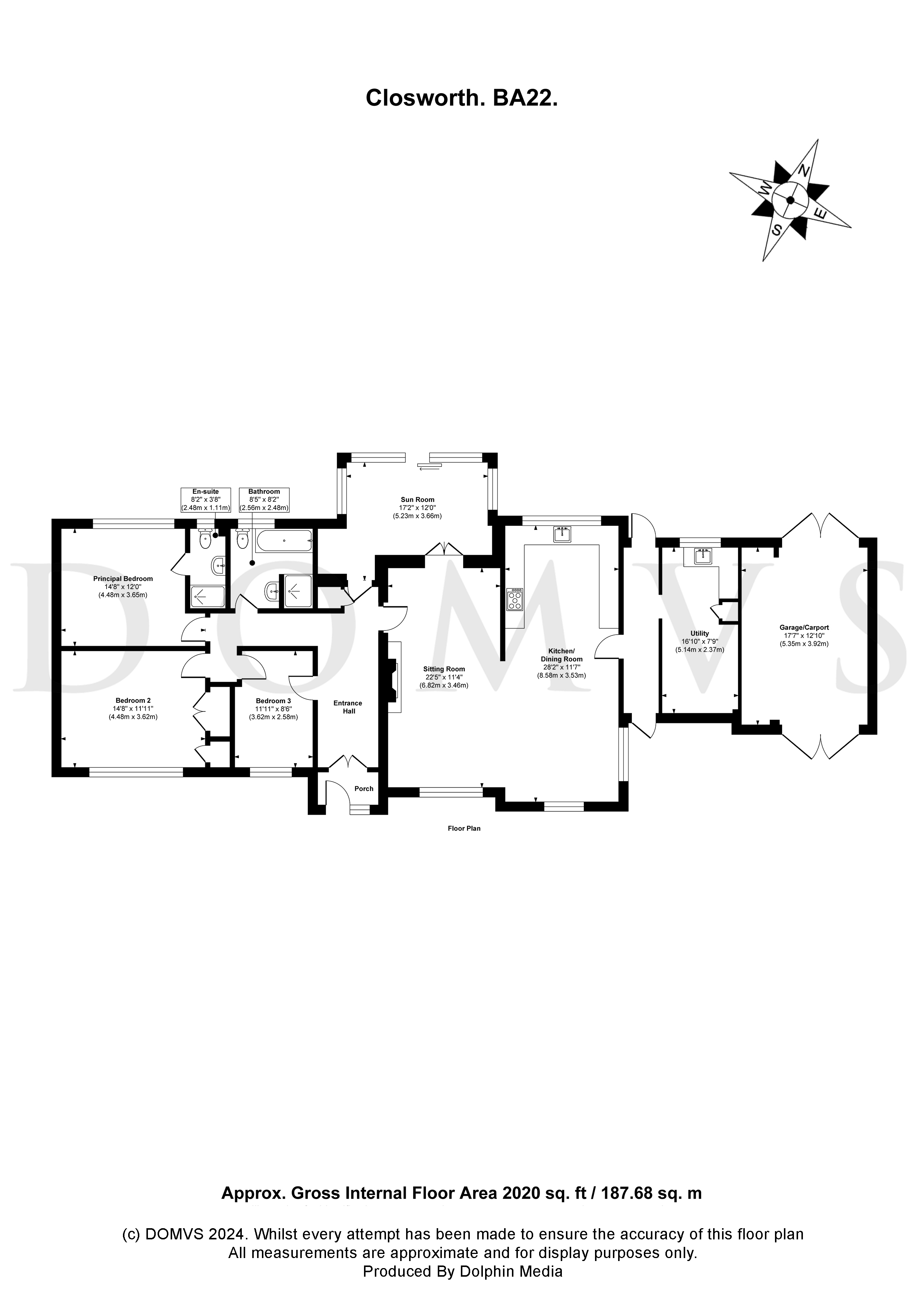 Floorplan for Closworth, Yeovil, Somerset