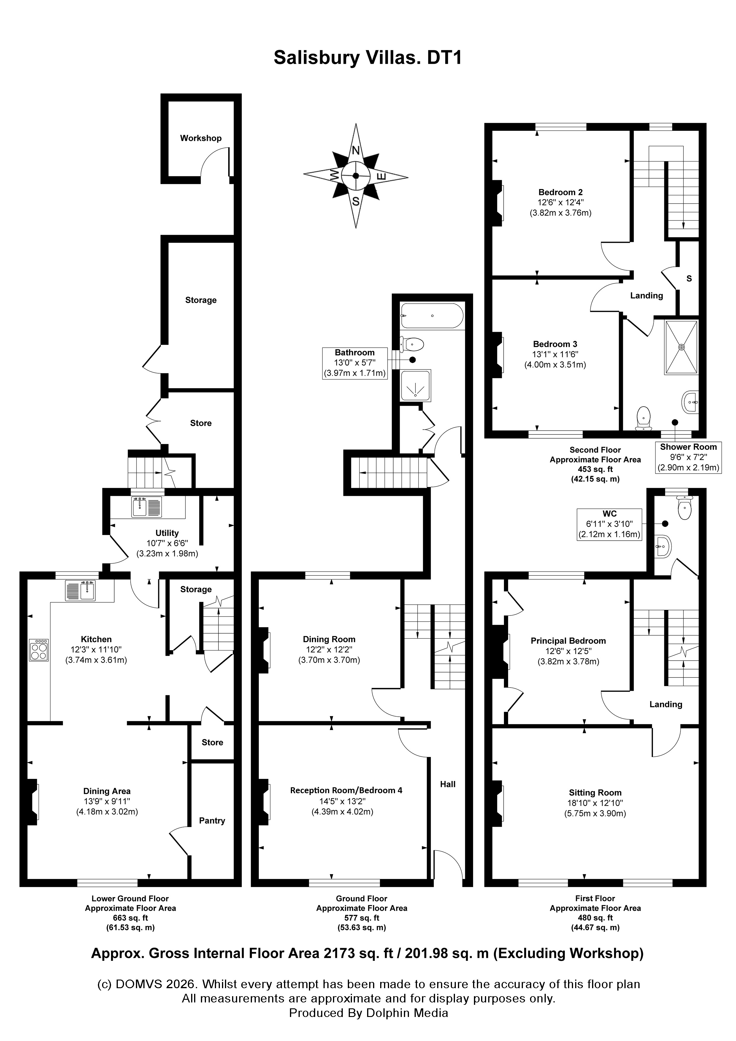 Floorplan for Salisbury Villas, Off Salisbury Street, Dorchester, Dorset