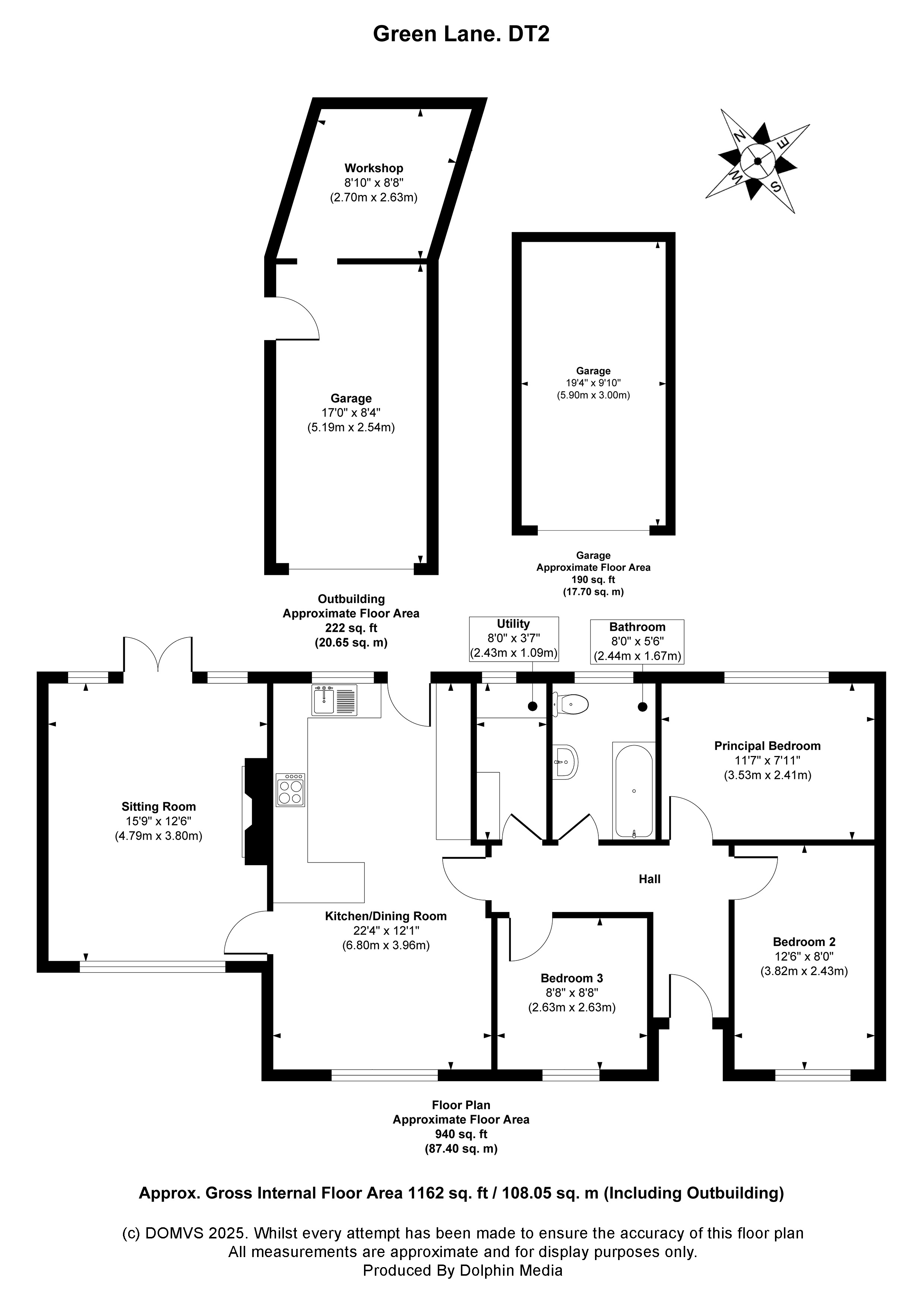 Floorplan for Crossways, Dorset