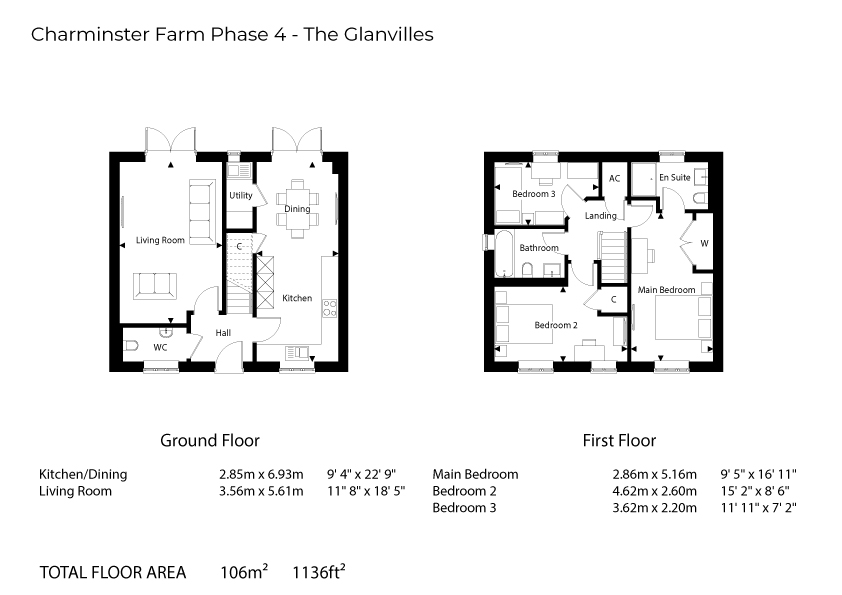 Floorplan for Sheridan Rise, Charminster, Dorchester