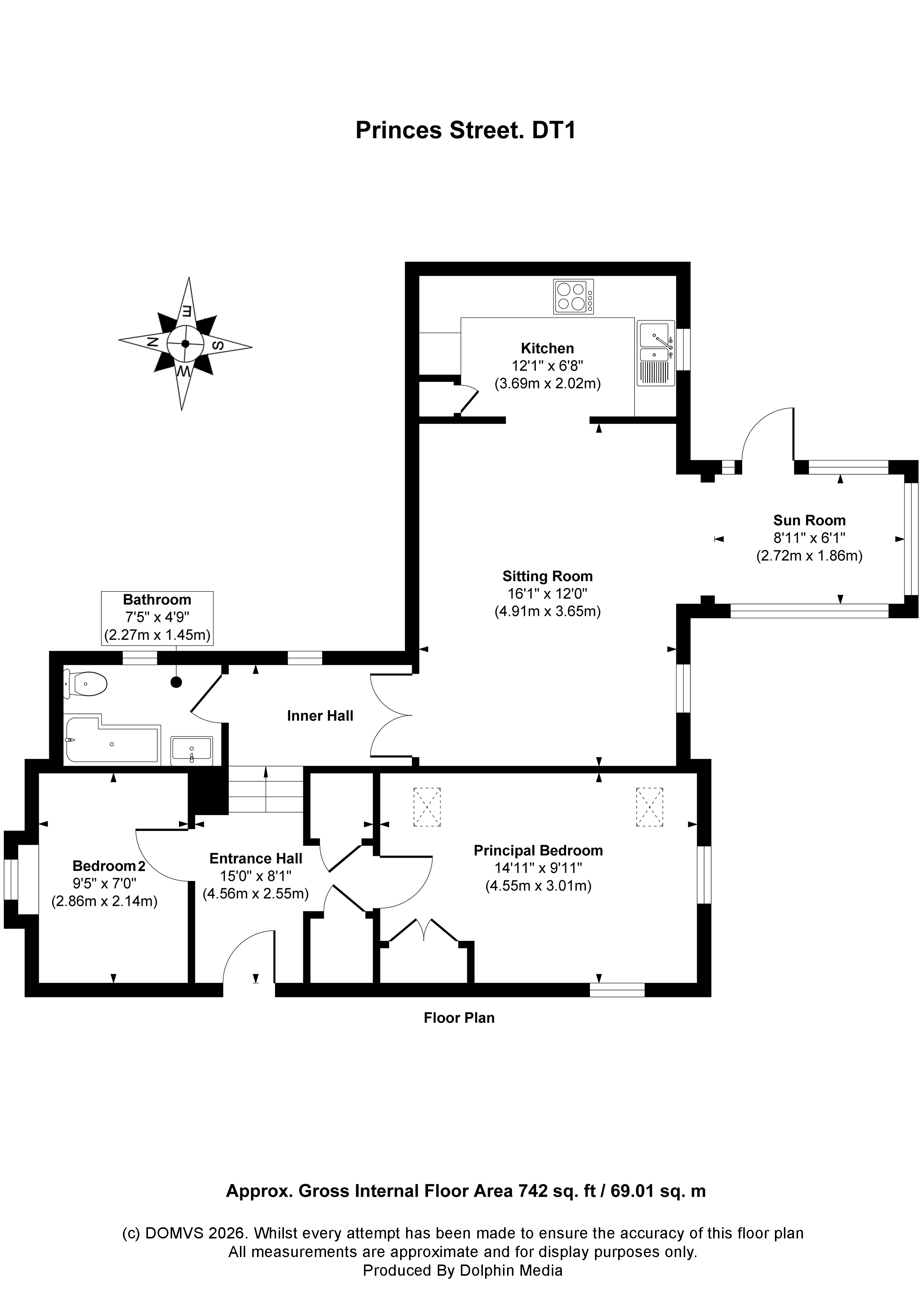 Floorplan for Princes Street, Dorchester, Dorset