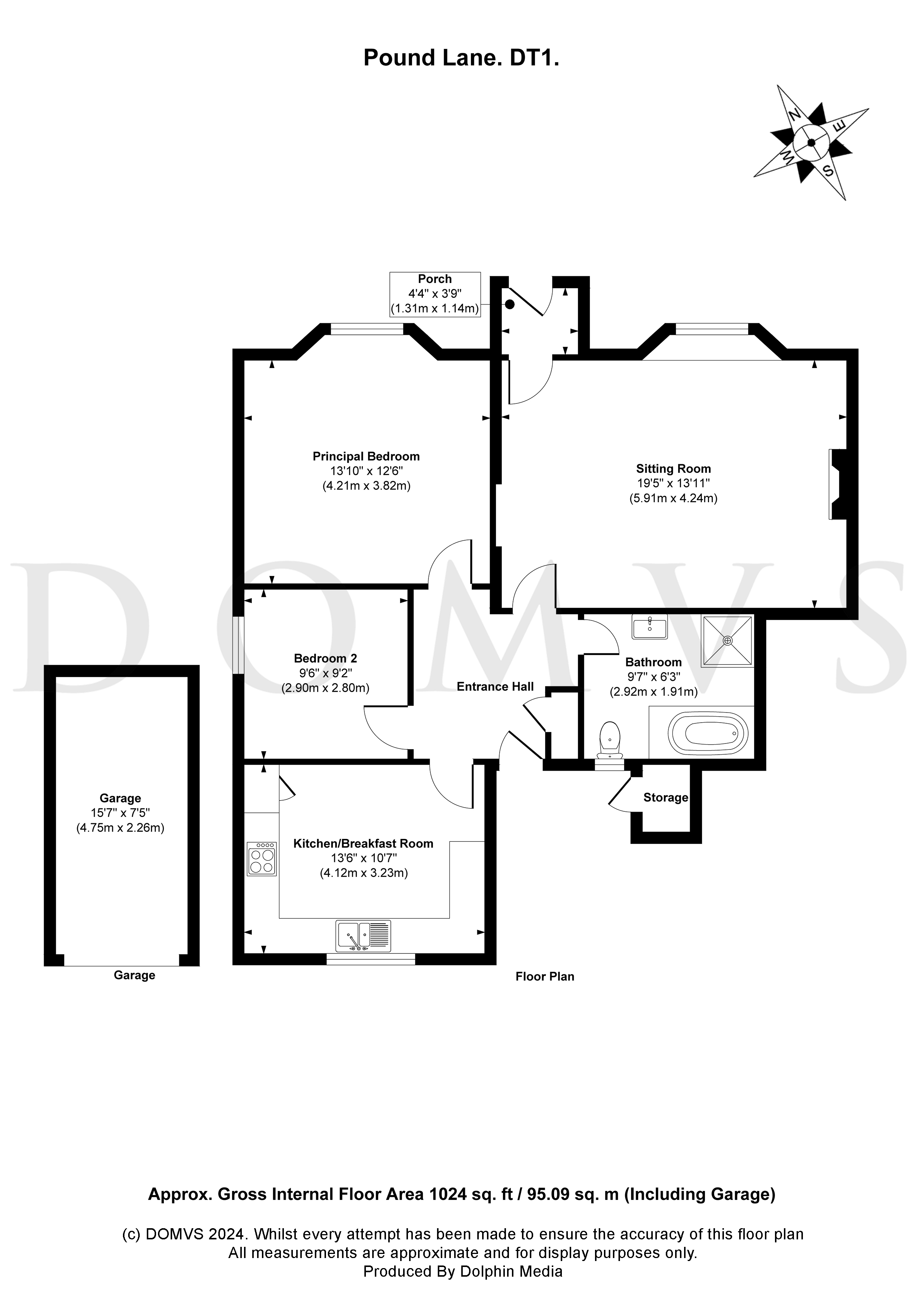 Floorplan for Pound Lane, Dorchester, Dorset