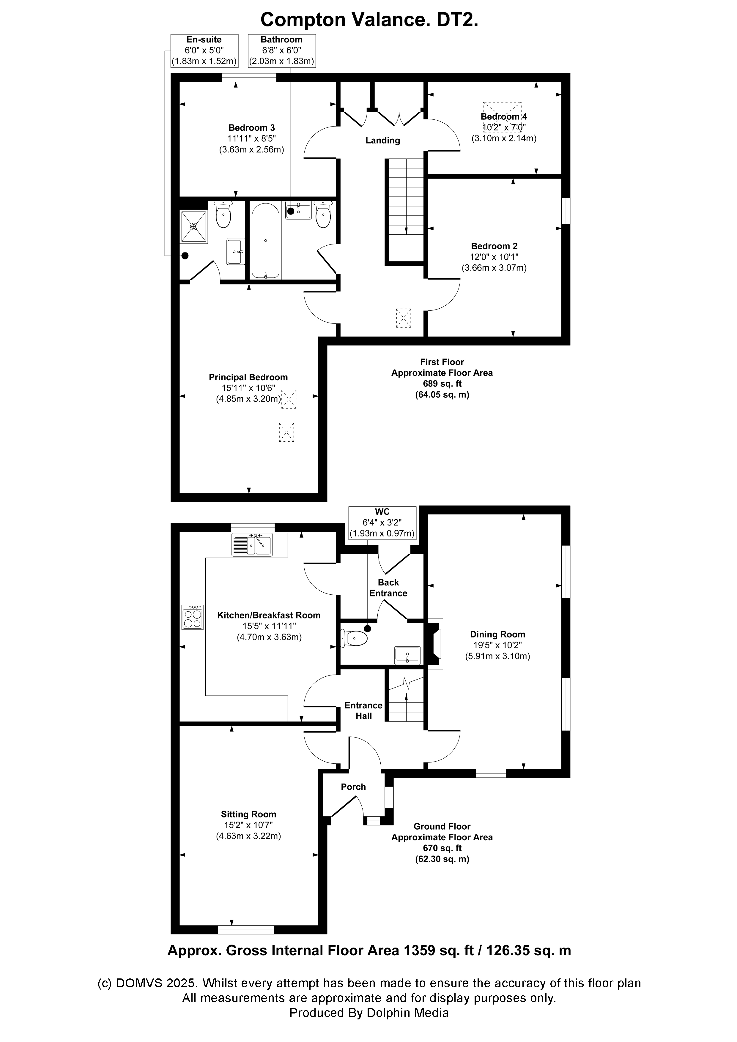 Floorplan for Compton Valence, Dorchester, Dorset