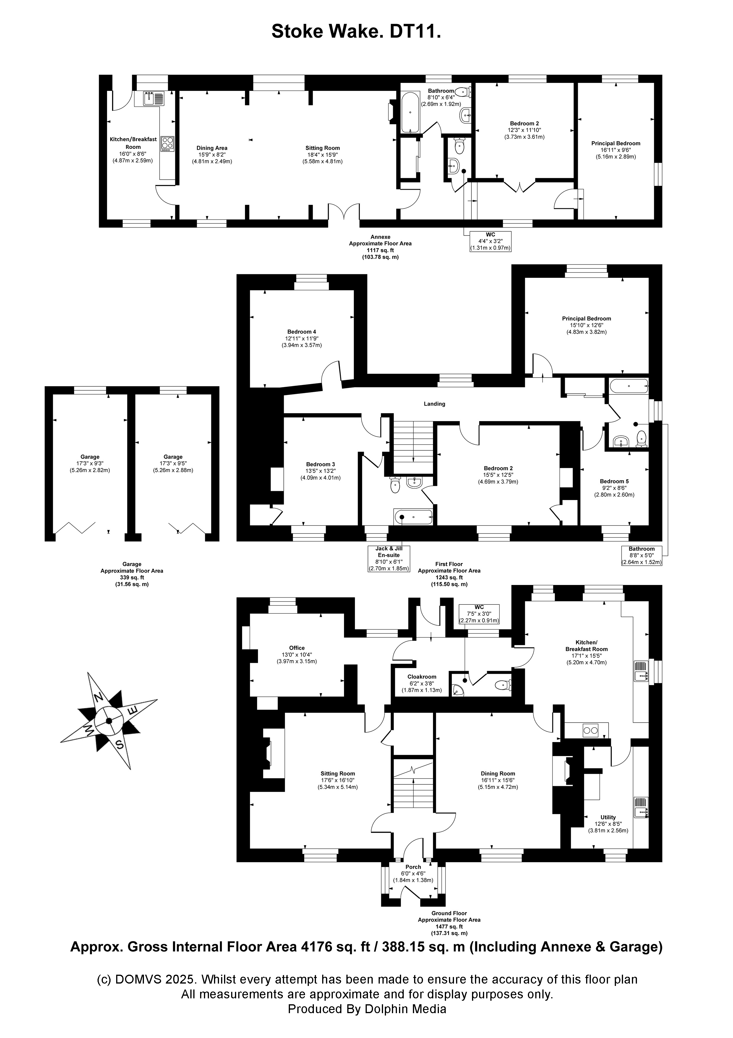Floorplan for Stoke Wake, Blandford Forum, Dorset