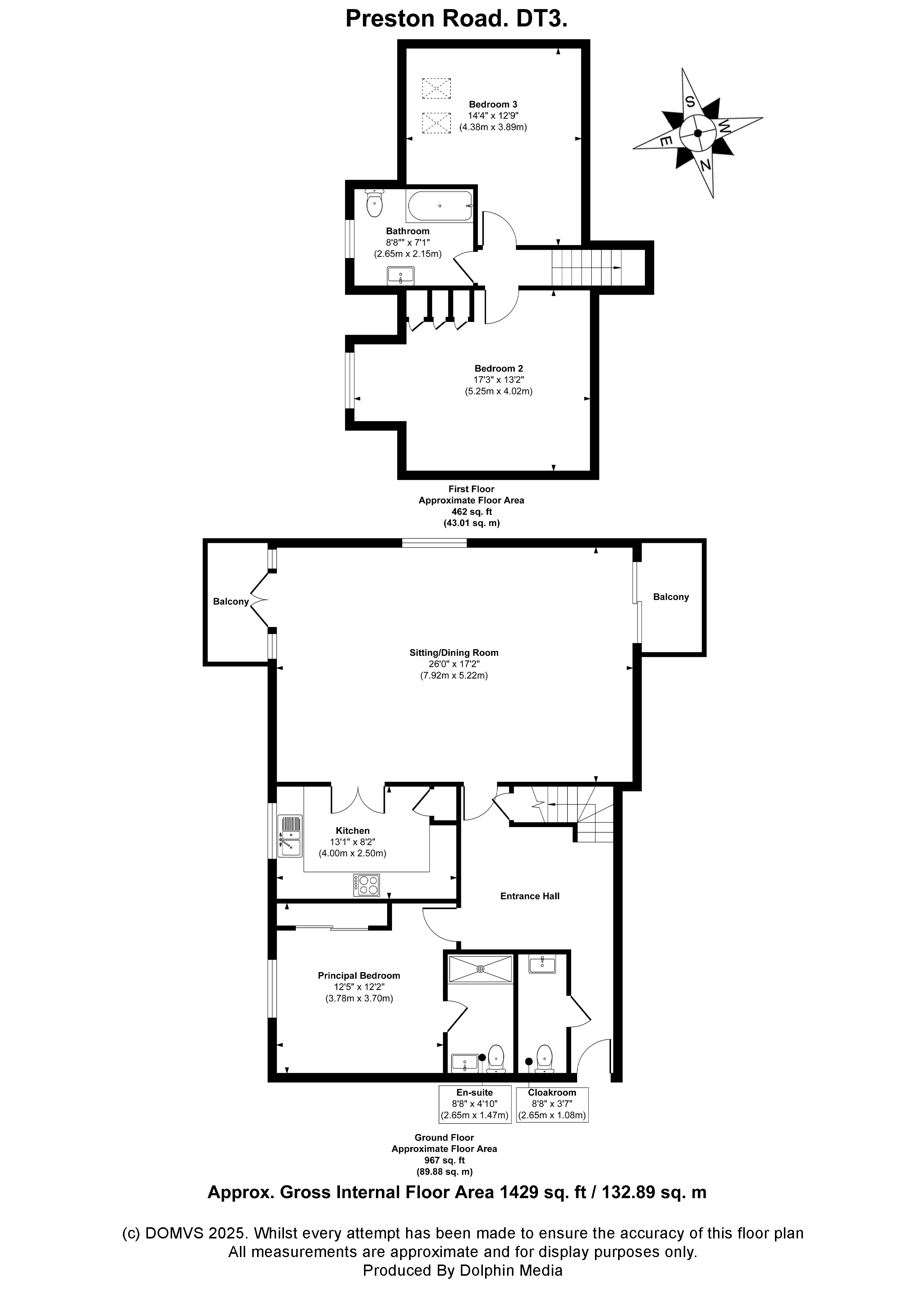 Floorplan for Preston, Weymouth, Dorset